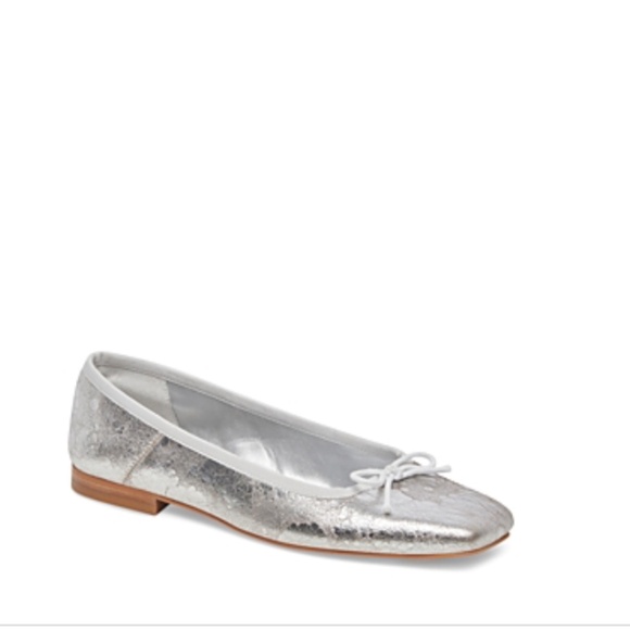 Dolce Vita Shoes - Dolce Vita Women's Anisa Ballet Flats Silver Distressed Leather - Classic Bow